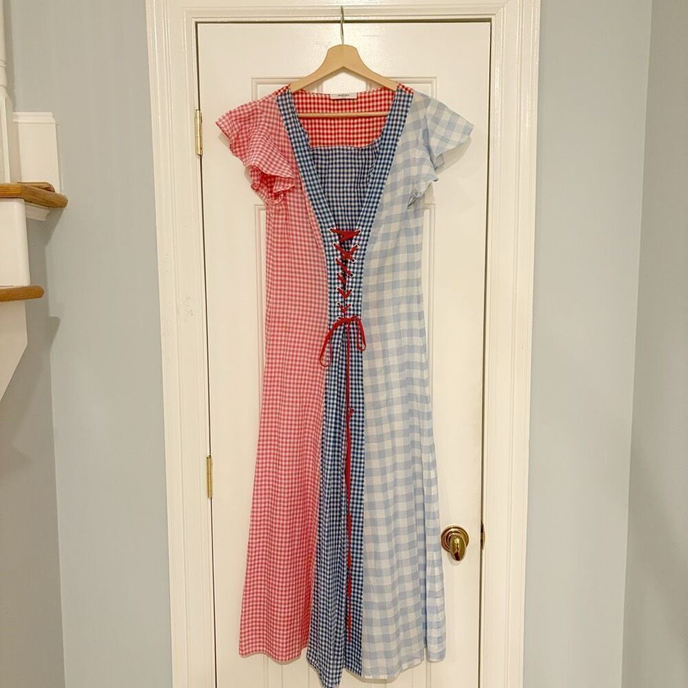 Marysia Resort Shelter Dress Gingham PrairieCore Cottagecore Size S Corset - Picture 3 of 10